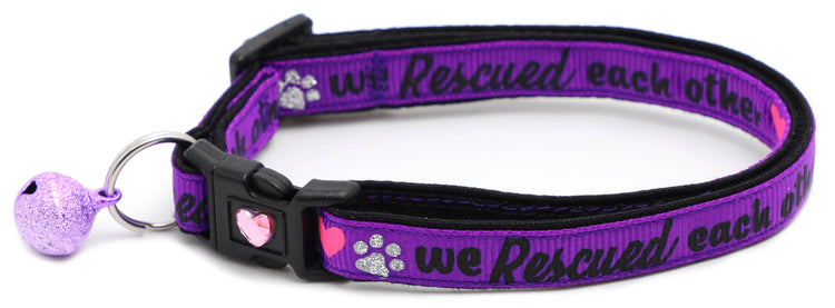 We Rescued Each Other Cat Collar – Adjustable Breakaway Safety Collar - The Max & Rex Collection