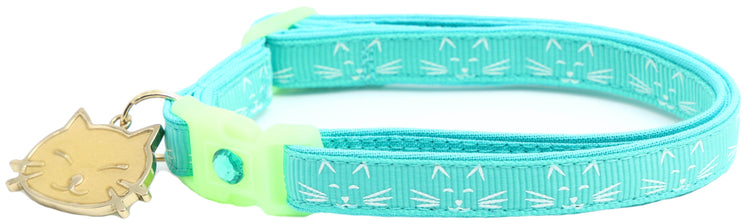 Glowing Cat Faces Breakaway Cat Collar - The Max & Rex Collection