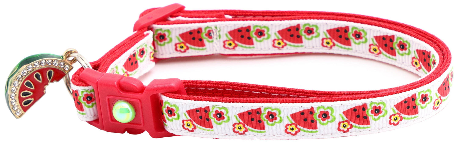 Watermelons and Flowers Cat Collar - The Max & Rex Collection