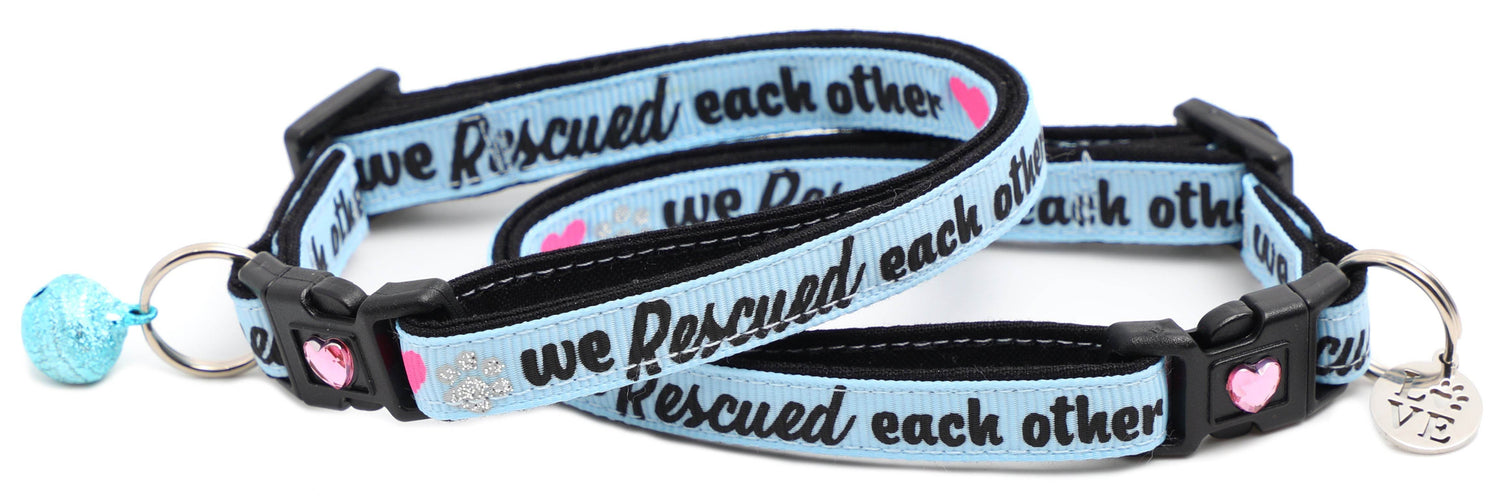 We Rescued Each Other Cat Collar – Adjustable Breakaway Safety Collar - The Max & Rex Collection