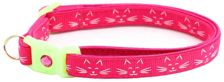 Glowing Cat Faces Breakaway Cat Collar - The Max & Rex Collection