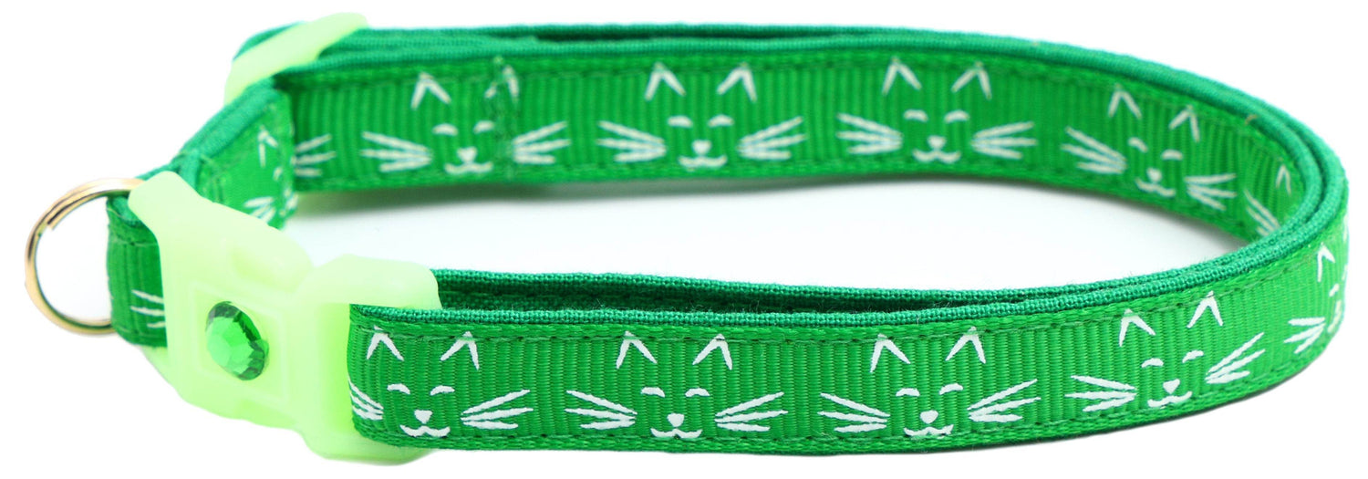 Glowing Cat Faces Breakaway Cat Collar - The Max & Rex Collection