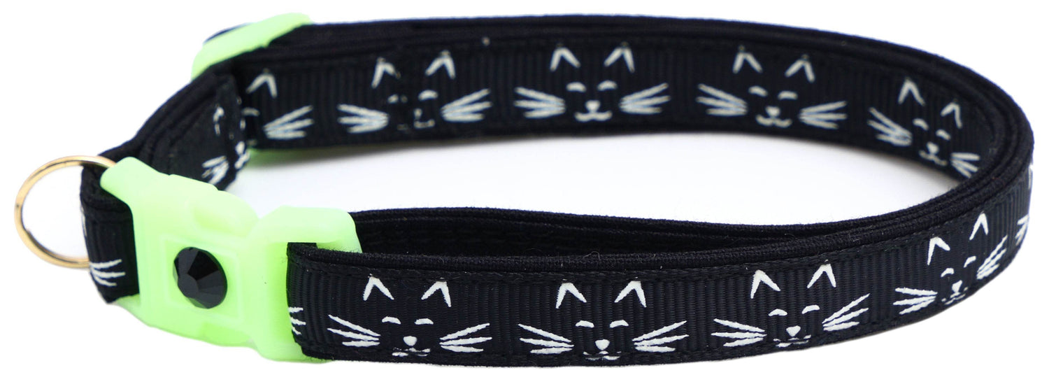 Glowing Cat Faces Breakaway Cat Collar - The Max & Rex Collection