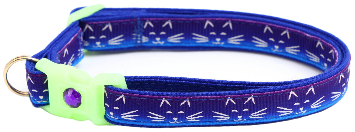 Glowing Cat Faces Breakaway Cat Collar - The Max & Rex Collection