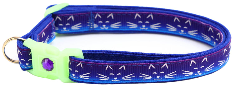 Glowing Cat Faces Breakaway Cat Collar - The Max & Rex Collection