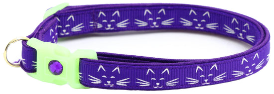 Glowing Cat Faces Breakaway Cat Collar - The Max & Rex Collection