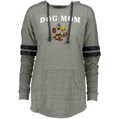 Dog Mom Hoodie – Women’s Vintage Pullover with Colorful Paw Print - The Max & Rex Collection