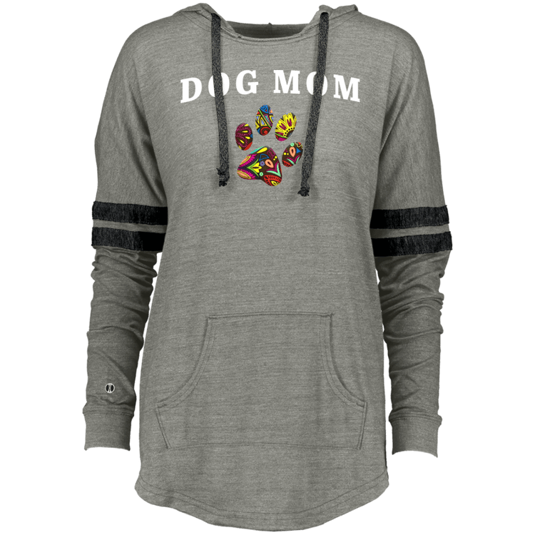 Dog Mom Hoodie – Women’s Vintage Pullover with Colorful Paw Print - The Max & Rex Collection
