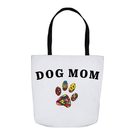 Dog Mom Tote Bag – Colorful Paw Print Design | Reusable Everyday Tote - The Max & Rex Collection