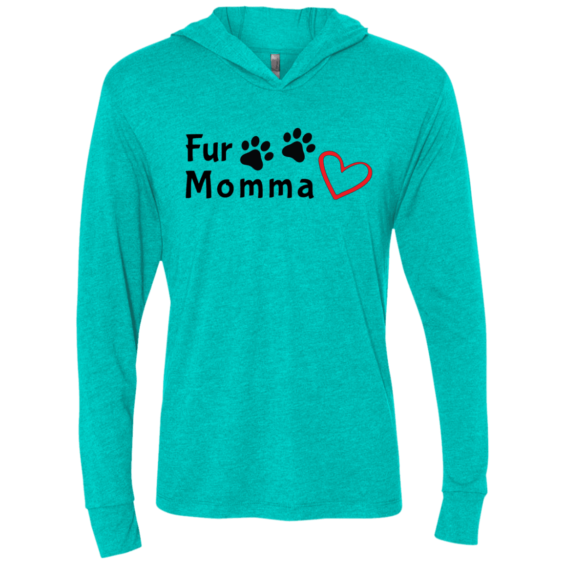 Fur Momma Tri-Blend Hooded T-Shirt – Soft Unisex Hoodie with Paw Print & Heart - The Max & Rex Collection
