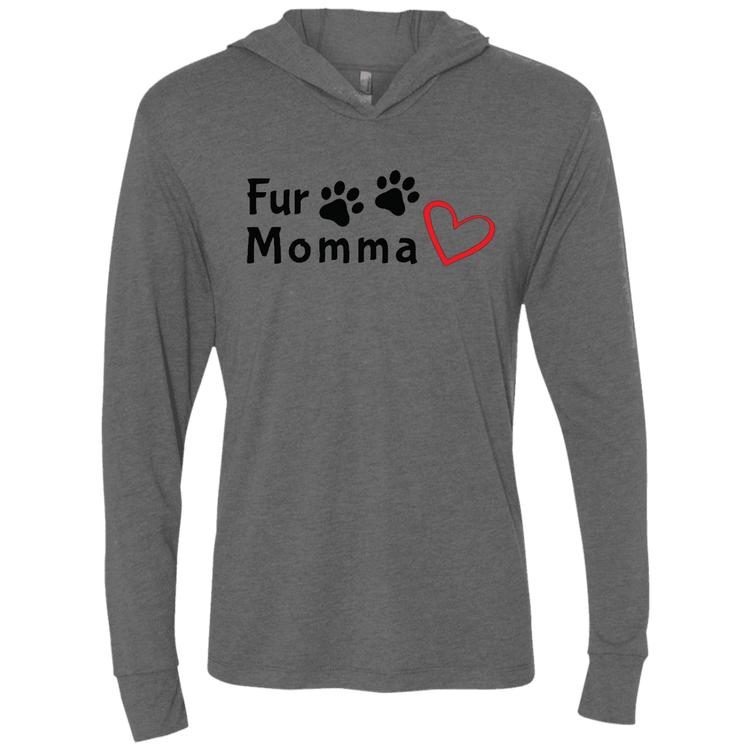 Fur Momma Tri-Blend Hooded T-Shirt – Soft Unisex Hoodie with Paw Print & Heart - The Max & Rex Collection