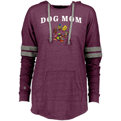 Dog Mom Hoodie – Women’s Vintage Pullover with Colorful Paw Print - The Max & Rex Collection
