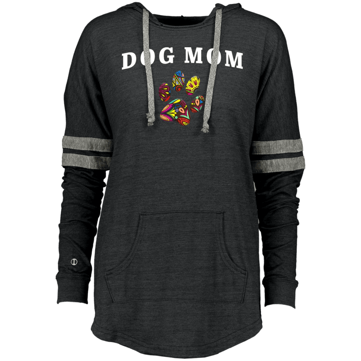 Dog Mom Hoodie – Women’s Vintage Pullover with Colorful Paw Print - The Max & Rex Collection