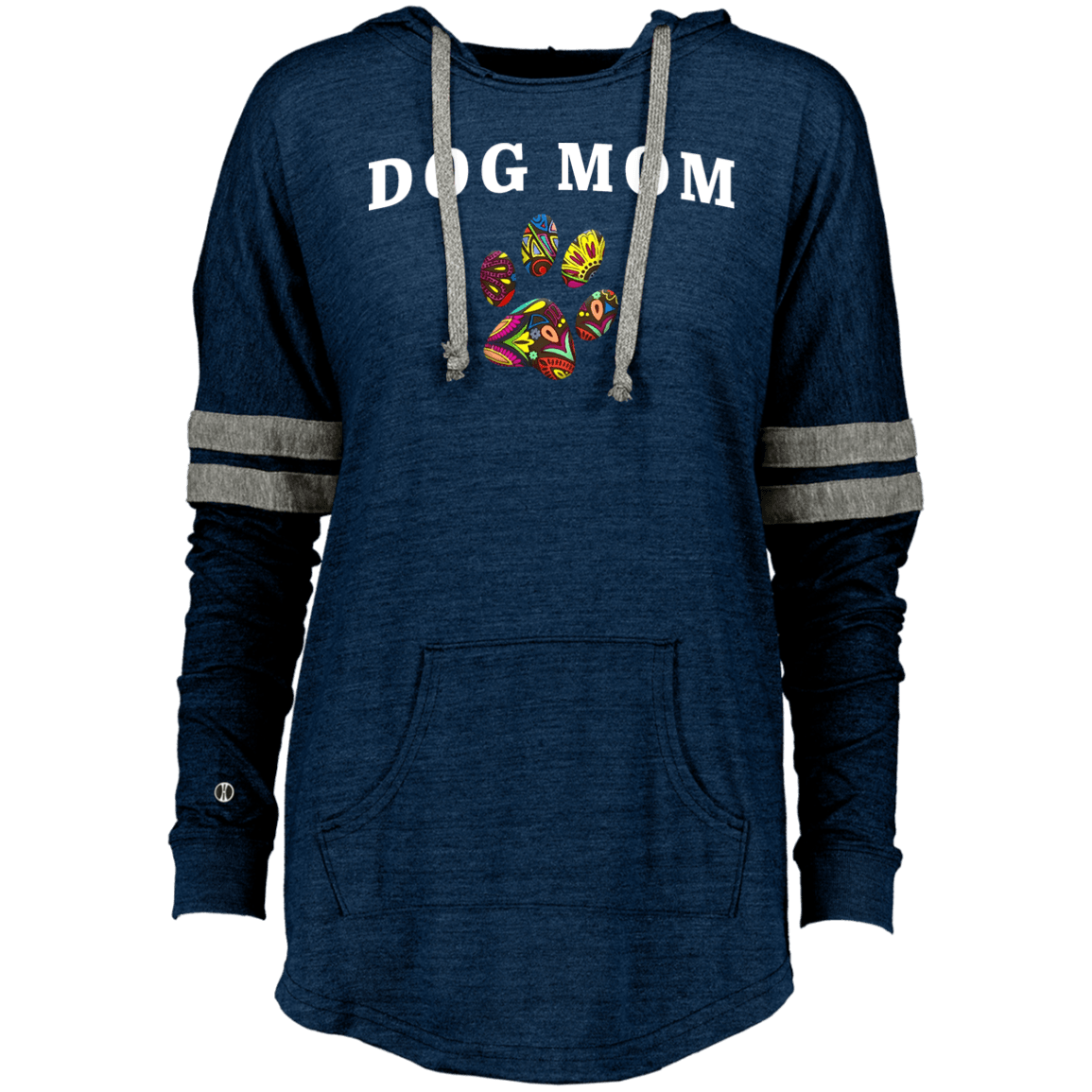 Dog Mom Hoodie – Women’s Vintage Pullover with Colorful Paw Print - The Max & Rex Collection