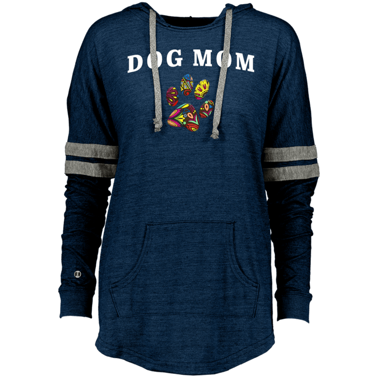 Dog Mom Hoodie – Women’s Vintage Pullover with Colorful Paw Print - The Max & Rex Collection