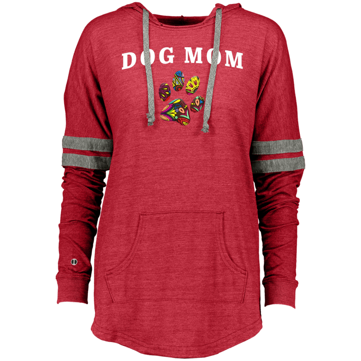 Dog Mom Hoodie – Women’s Vintage Pullover with Colorful Paw Print - The Max & Rex Collection