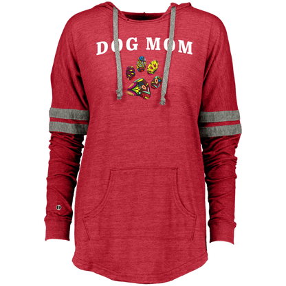 Dog Mom Hoodie – Women’s Vintage Pullover with Colorful Paw Print - The Max & Rex Collection