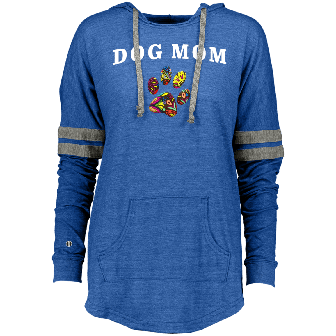 Dog Mom Hoodie – Women’s Vintage Pullover with Colorful Paw Print - The Max & Rex Collection