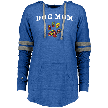 Dog Mom Hoodie – Women’s Vintage Pullover with Colorful Paw Print - The Max & Rex Collection