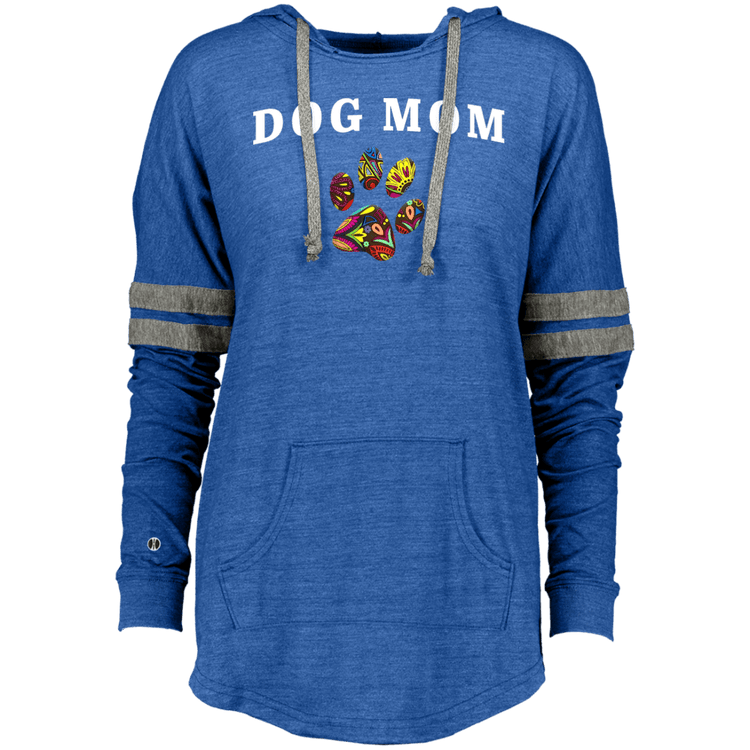 Dog Mom Hoodie – Women’s Vintage Pullover with Colorful Paw Print - The Max & Rex Collection