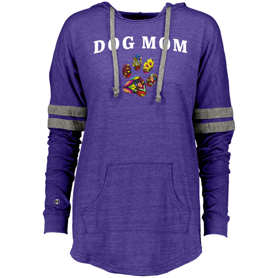 Dog Mom Hoodie – Women’s Vintage Pullover with Colorful Paw Print - The Max & Rex Collection