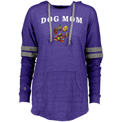 Dog Mom Hoodie – Women’s Vintage Pullover with Colorful Paw Print - The Max & Rex Collection