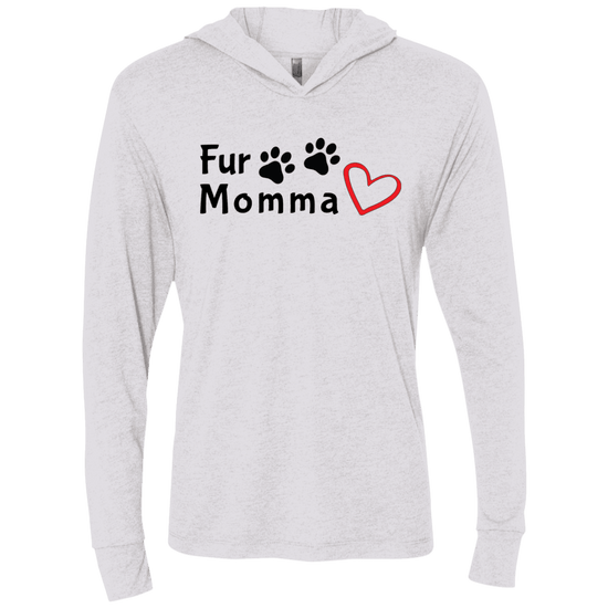 Fur Momma Tri-Blend Hooded T-Shirt – Soft Unisex Hoodie with Paw Print & Heart - The Max & Rex Collection
