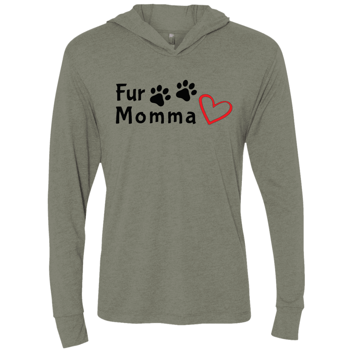 Fur Momma Tri-Blend Hooded T-Shirt – Soft Unisex Hoodie with Paw Print & Heart - The Max & Rex Collection