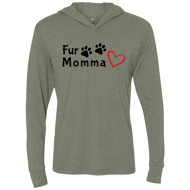 Fur Momma Tri-Blend Hooded T-Shirt – Soft Unisex Hoodie with Paw Print & Heart - The Max & Rex Collection