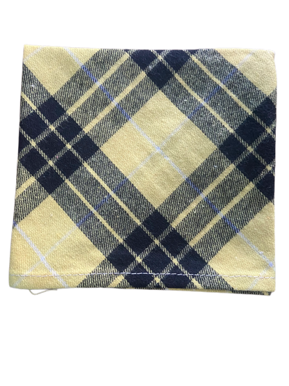 Personalized 100% Cotton Plaid Pet Bandana – Custom Name with Heart & Paw