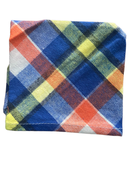 Personalized 100% Cotton Plaid Pet Bandana – Custom Name with Heart & Paw