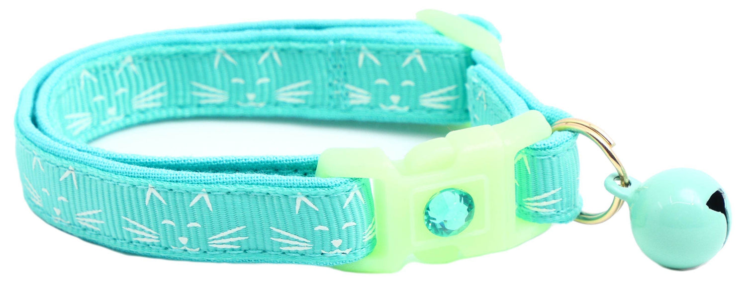 Glowing Cat Faces Breakaway Cat Collar - The Max & Rex Collection