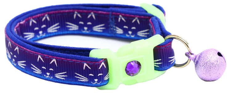 Glowing Cat Faces Breakaway Cat Collar - The Max & Rex Collection