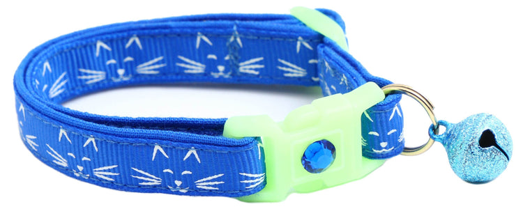 Glowing Cat Faces Breakaway Cat Collar - The Max & Rex Collection