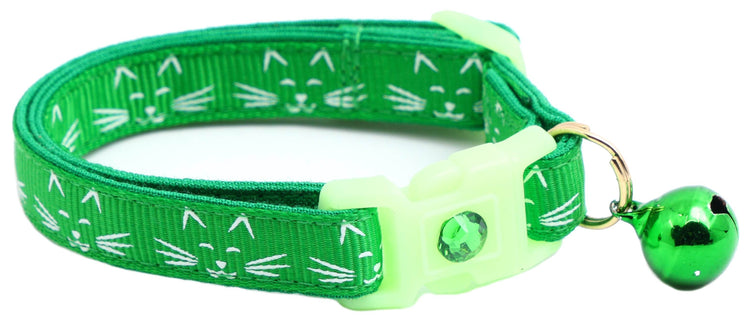 Glowing Cat Faces Breakaway Cat Collar - The Max & Rex Collection