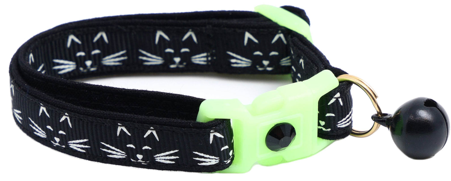 Glowing Cat Faces Breakaway Cat Collar - The Max & Rex Collection