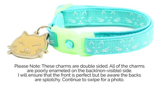 Glowing Cat Faces Breakaway Cat Collar - The Max & Rex Collection