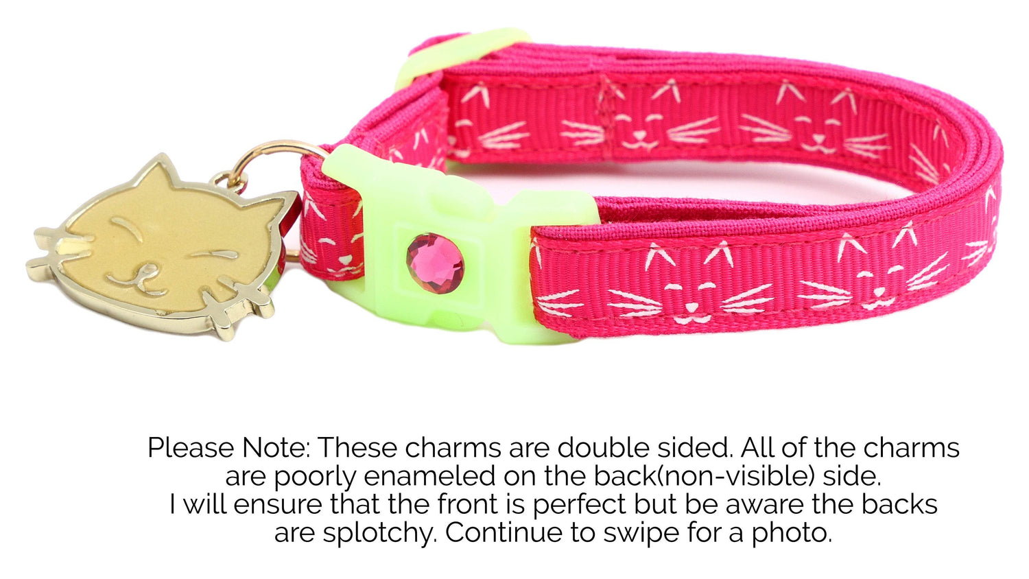 Glowing Cat Faces Breakaway Cat Collar - The Max & Rex Collection
