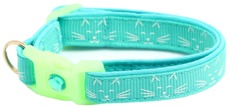 Glowing Cat Faces Breakaway Cat Collar - The Max & Rex Collection