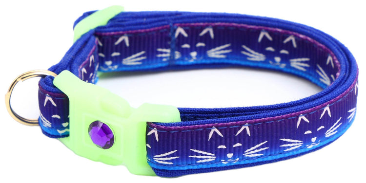 Glowing Cat Faces Breakaway Cat Collar - The Max & Rex Collection