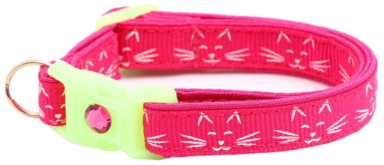 Glowing Cat Faces Breakaway Cat Collar - The Max & Rex Collection