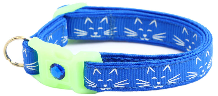 Glowing Cat Faces Breakaway Cat Collar - The Max & Rex Collection