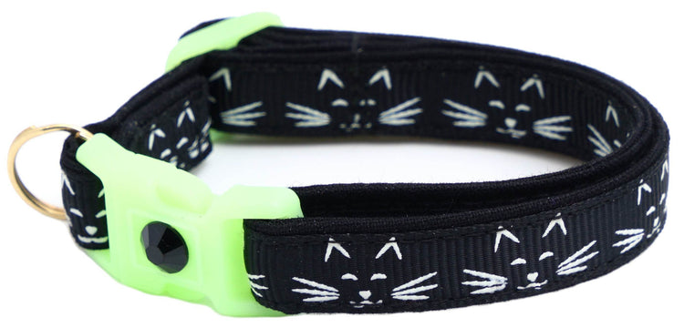 Glowing Cat Faces Breakaway Cat Collar - The Max & Rex Collection