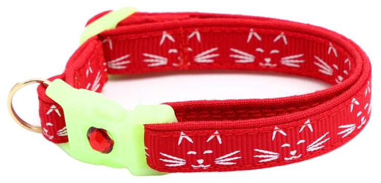 Glowing Cat Faces Breakaway Cat Collar - The Max & Rex Collection