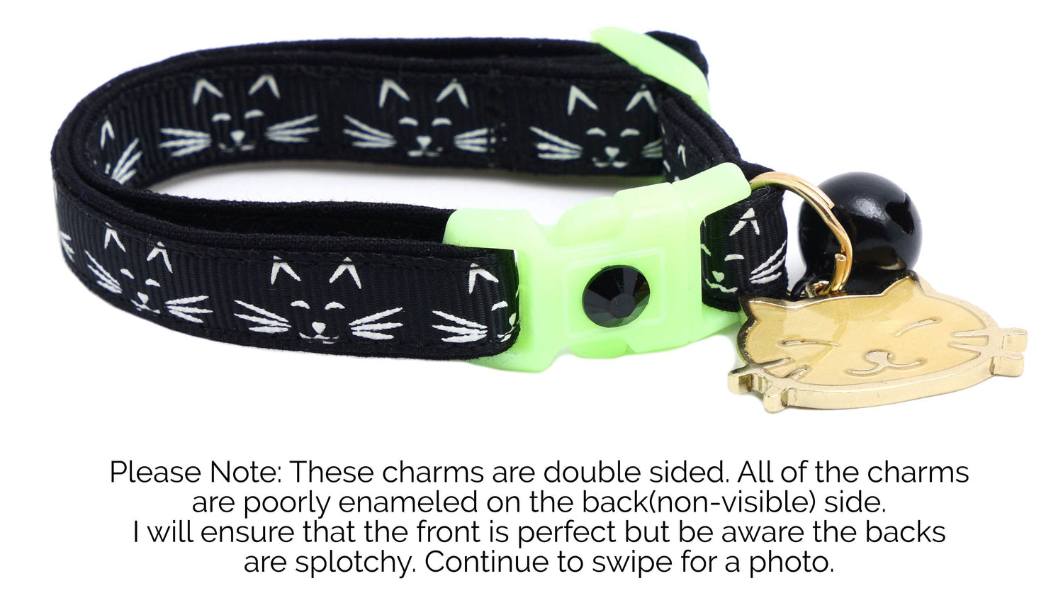Glowing Cat Faces Breakaway Cat Collar - The Max & Rex Collection