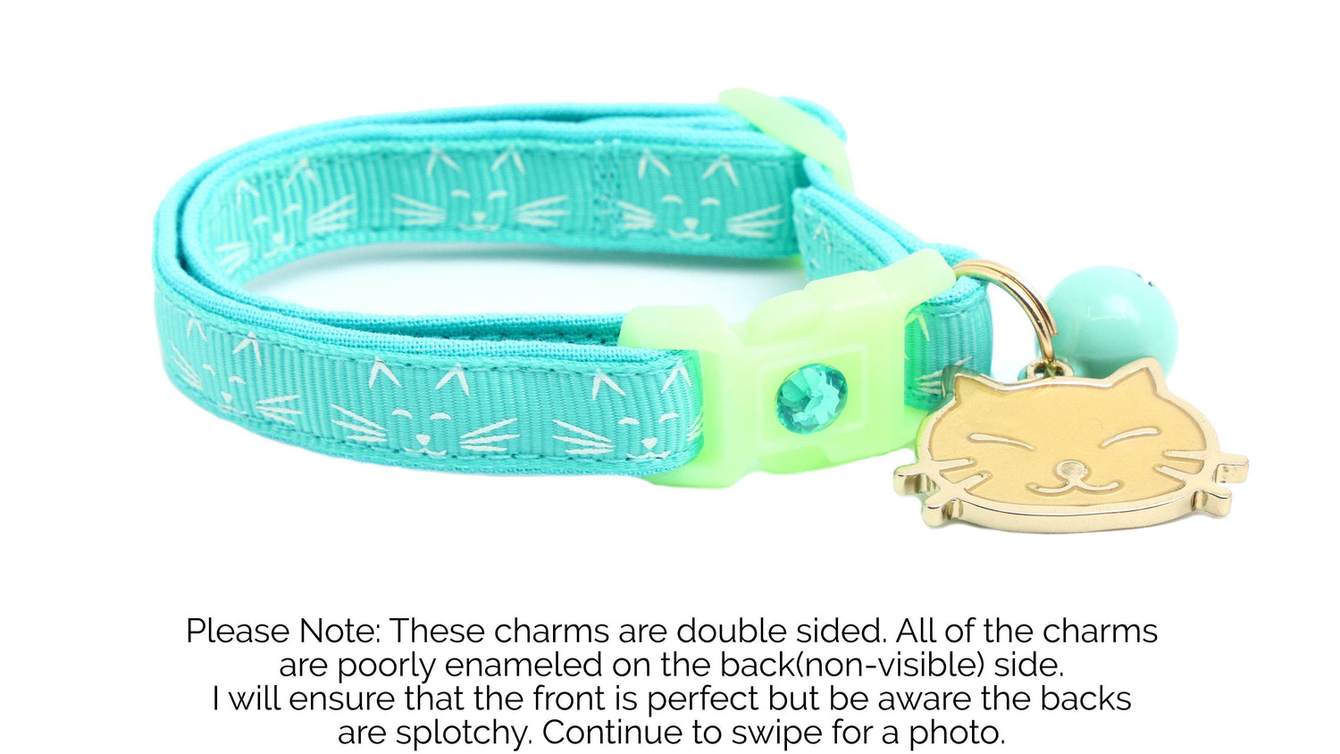 Glowing Cat Faces Breakaway Cat Collar - The Max & Rex Collection