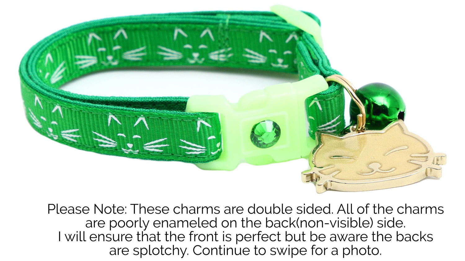 Glowing Cat Faces Breakaway Cat Collar - The Max & Rex Collection