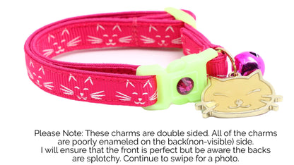 Glowing Cat Faces Breakaway Cat Collar - The Max & Rex Collection