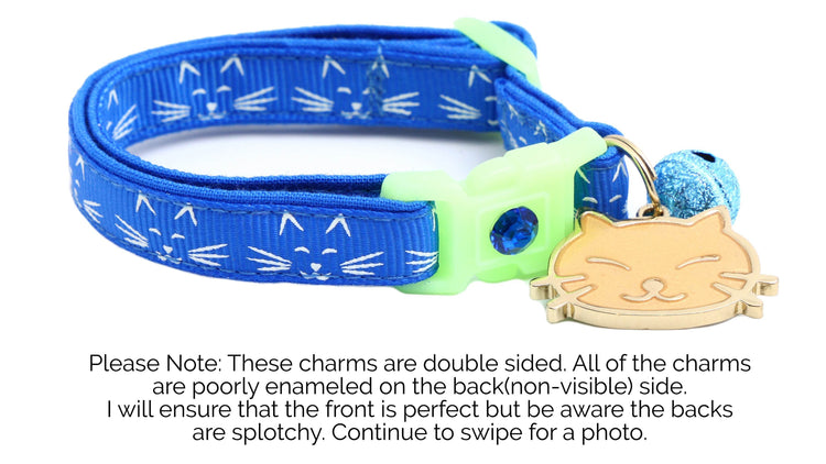 Glowing Cat Faces Breakaway Cat Collar - The Max & Rex Collection