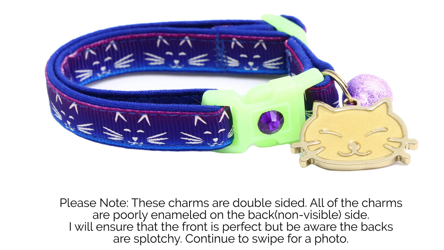 Glowing Cat Faces Breakaway Cat Collar - The Max & Rex Collection